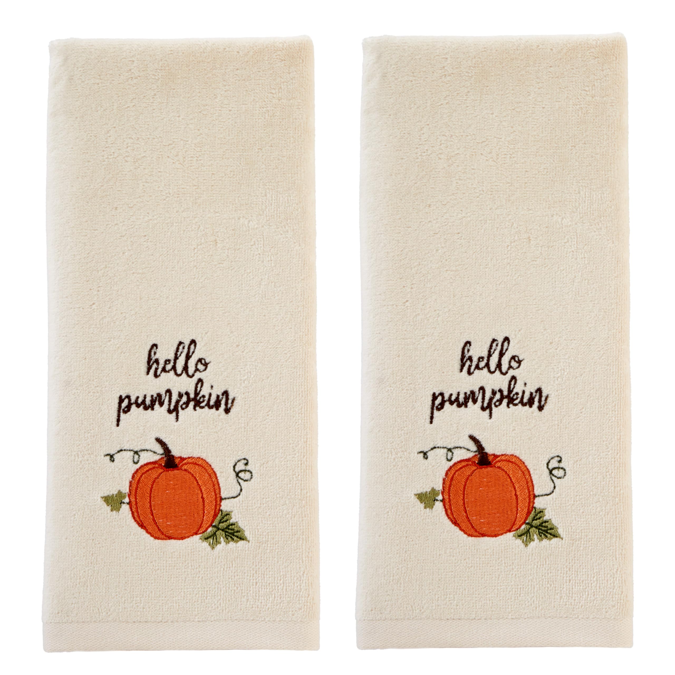 Skl Home Natural Hello Pumpkin Hand Towel (2-Pack)