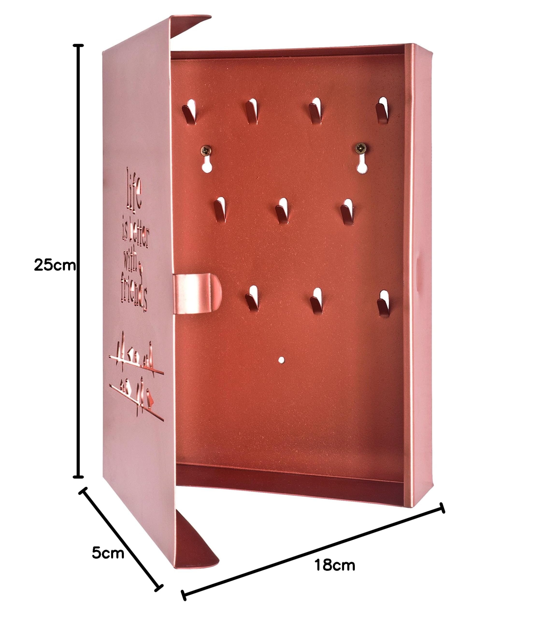 HAKU Cassetta Portachiavi Rame, Metallo - Dim. L 18 cm x A 25 cm x P 5 cm, Stile Moderno