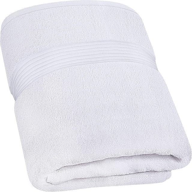 Utopia Towels  Luxury Extra Large Bath Towel - 100% Combed Ring-Spun Cotton, Ultra Soft and Highly Absorbent, Thick Large Bathroom Towels 90 x 180 CM's, Large Bathroom Towel (White)