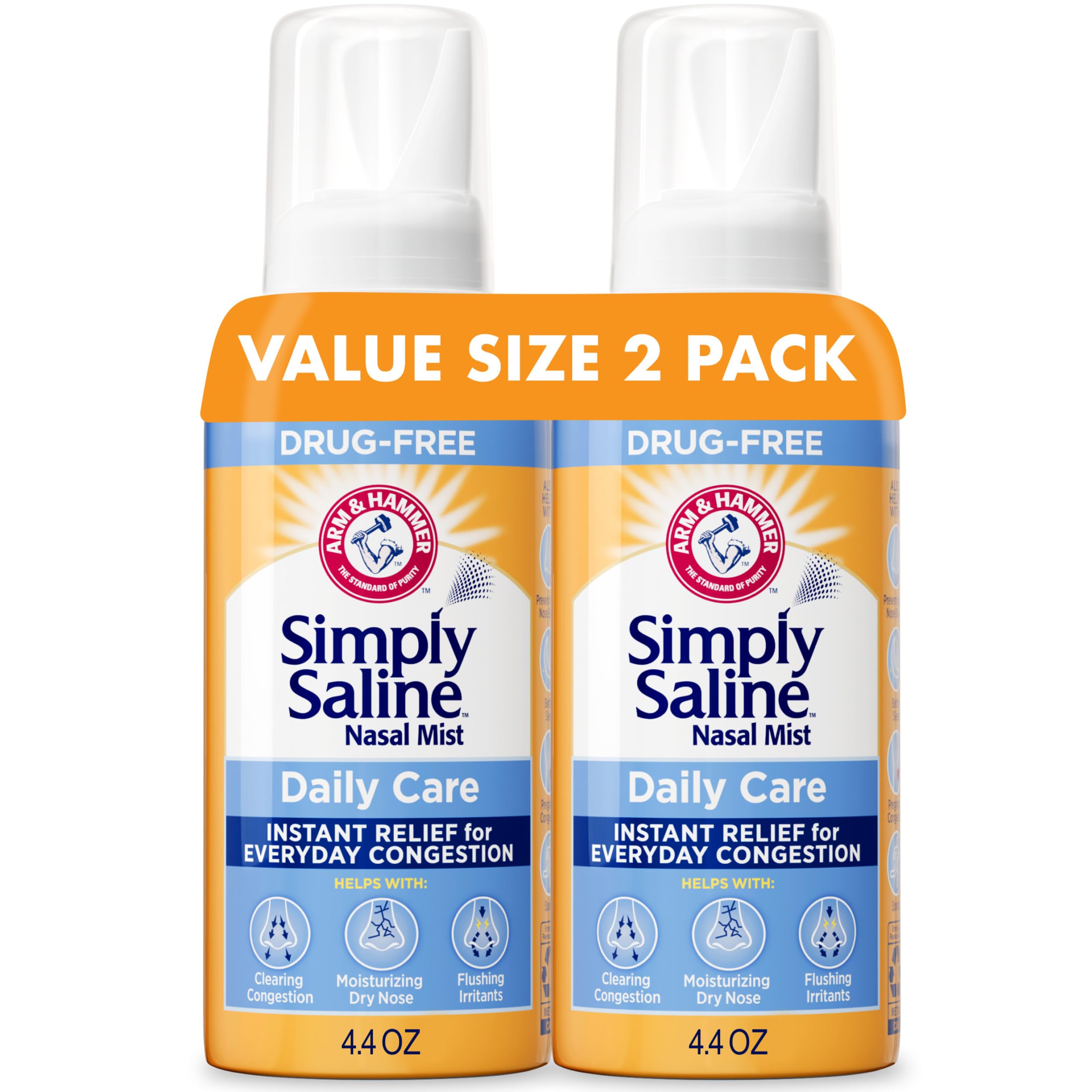 Arm & Hammer Simply Saline Daily Care Nasal Mist 2-Pack