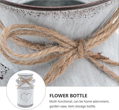 Miniatura 3 de 2 jarrones de metal galvanizados para regadera de leche, soporte rústico para plantas, maceta para el hogar, oficina, jardín, decoración interior y