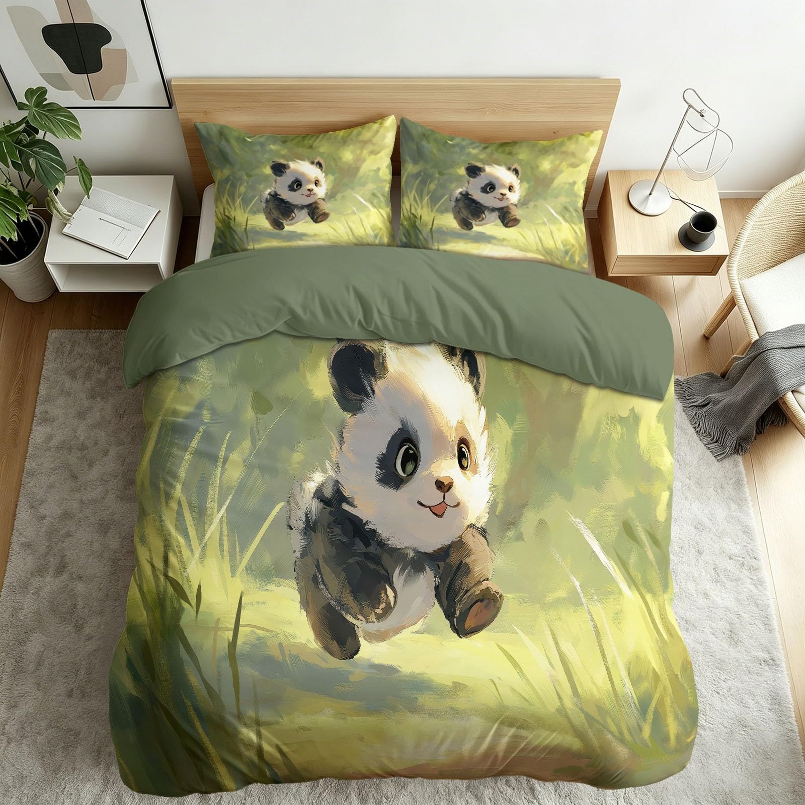 Housse de couette plante animal vert foncé pour transformer votre chambre en jungle