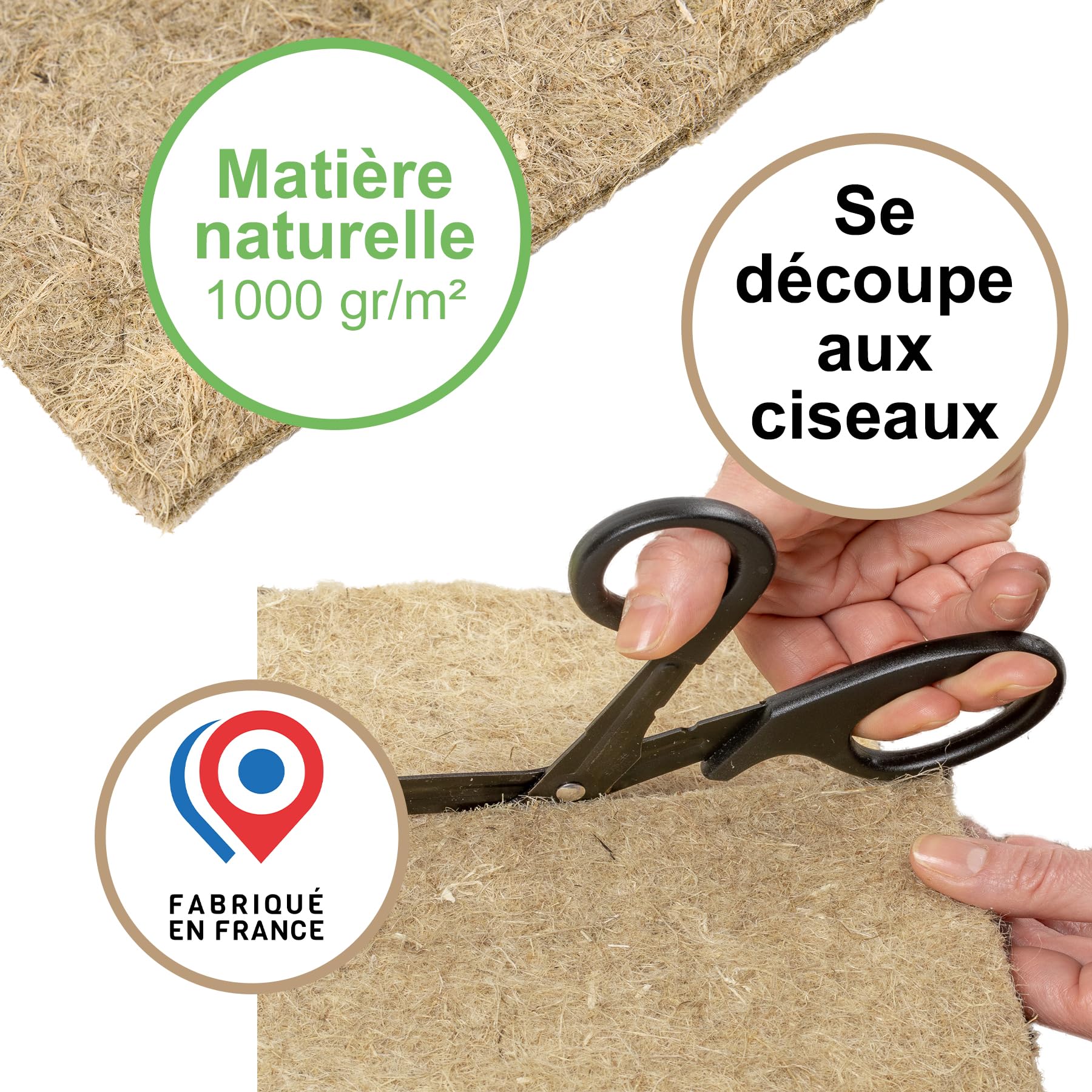 La Cordeline Tapis Litière Chanvre Naturel 40 x 100 cm Fond de Cage pour Rongeurs
