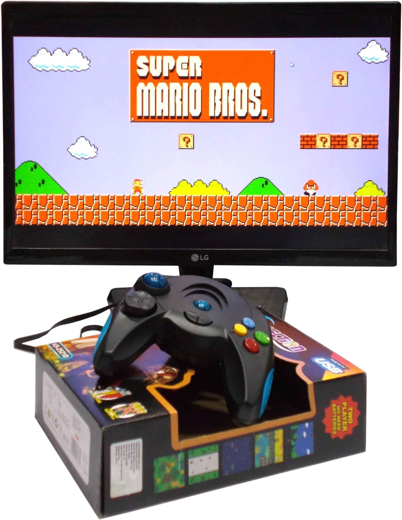 Kotak Sales 101000 in 1 Video Game Pad Two Player Built in TV Game Direct AV Inputs USB No Batteries Required Two Remote Shooting, Puzzle, Racing, Action Birthday Gift for Kids