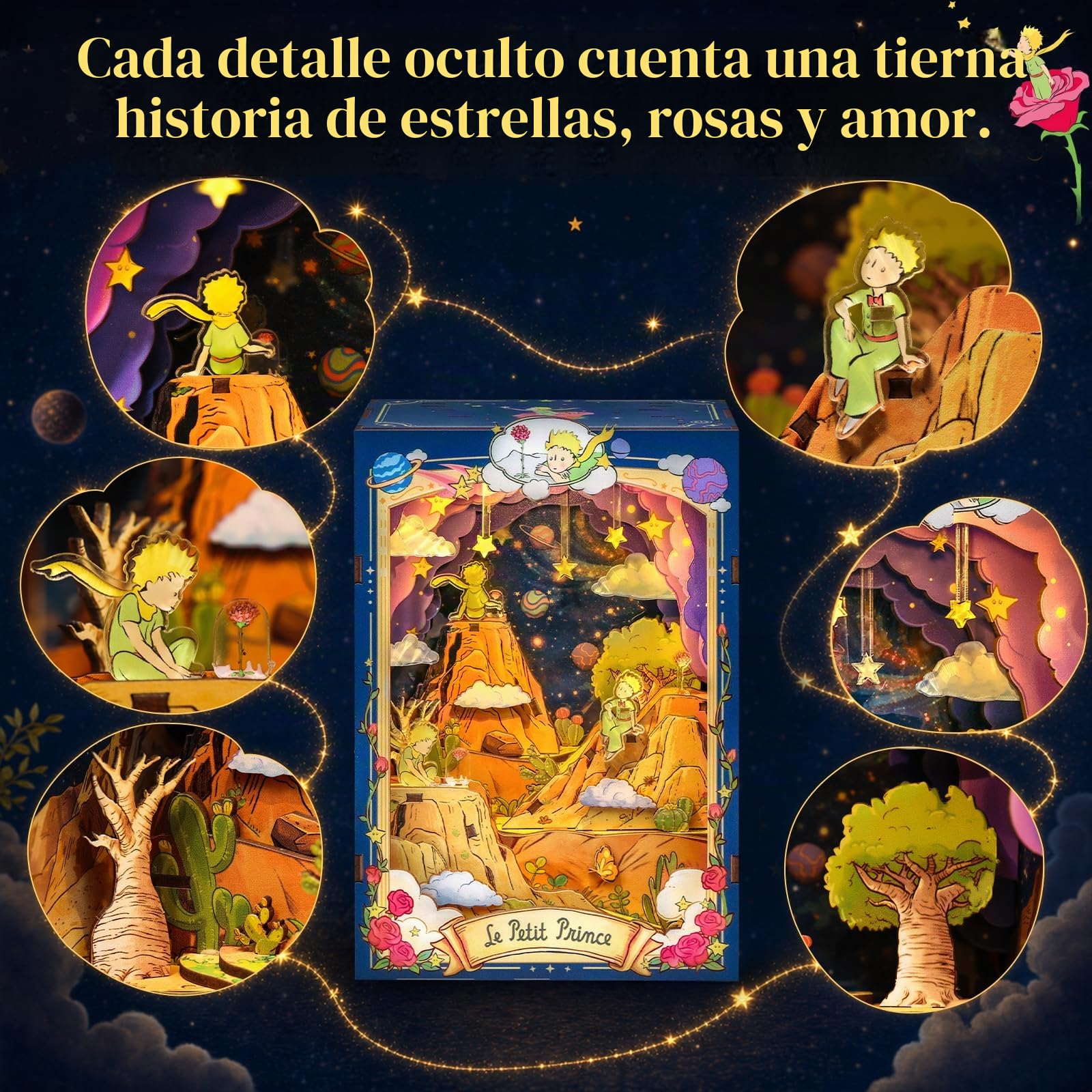 CUTEBEE Kit Book Nook El Principito – Maquetas para Construir Adultos