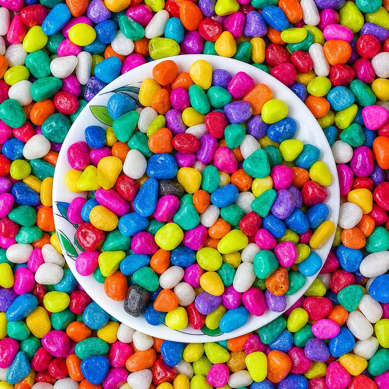 Multicolor Decorative Pebble Stones, for Aquarium, Vase Fillers, Garden, Art & Craft, Home Decoration (1.5 KG)-image-45