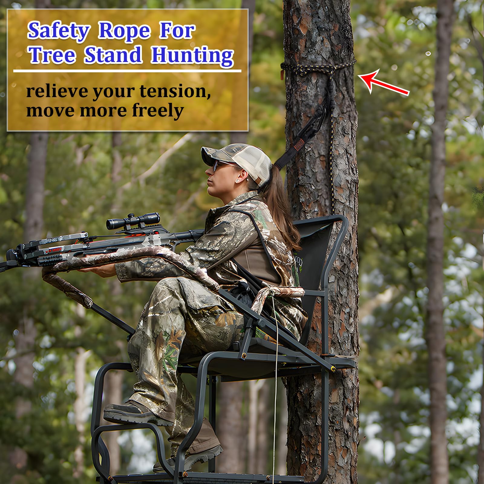 Snapklik.com : Huntury Treestand Safety Rope, Linemans Rope For Hunting ...