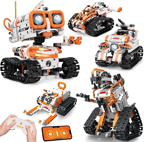 STEM - Kit de robótica para niños de 8 a 12 años de 8 a 14 años, robot de codificación de control remoto 5 en 1aplicación, juguetes de construcción