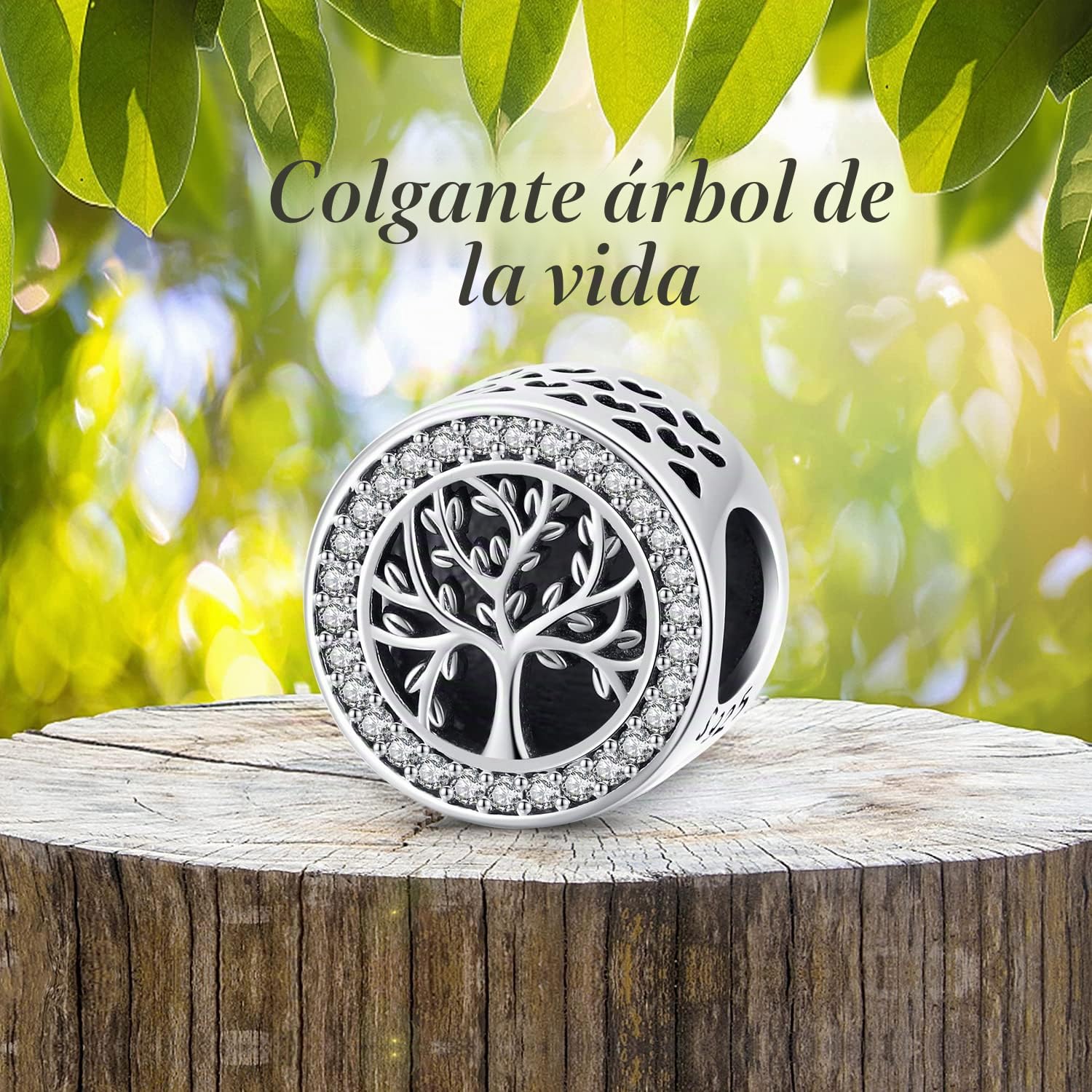 Abalorios Charms Colgantes de Plata de Ley 925 Árbol de la Vida Abalorios Charm Compatible con Pulsera Pandora y Europeo, Regalo para Mujeres y Niñas
