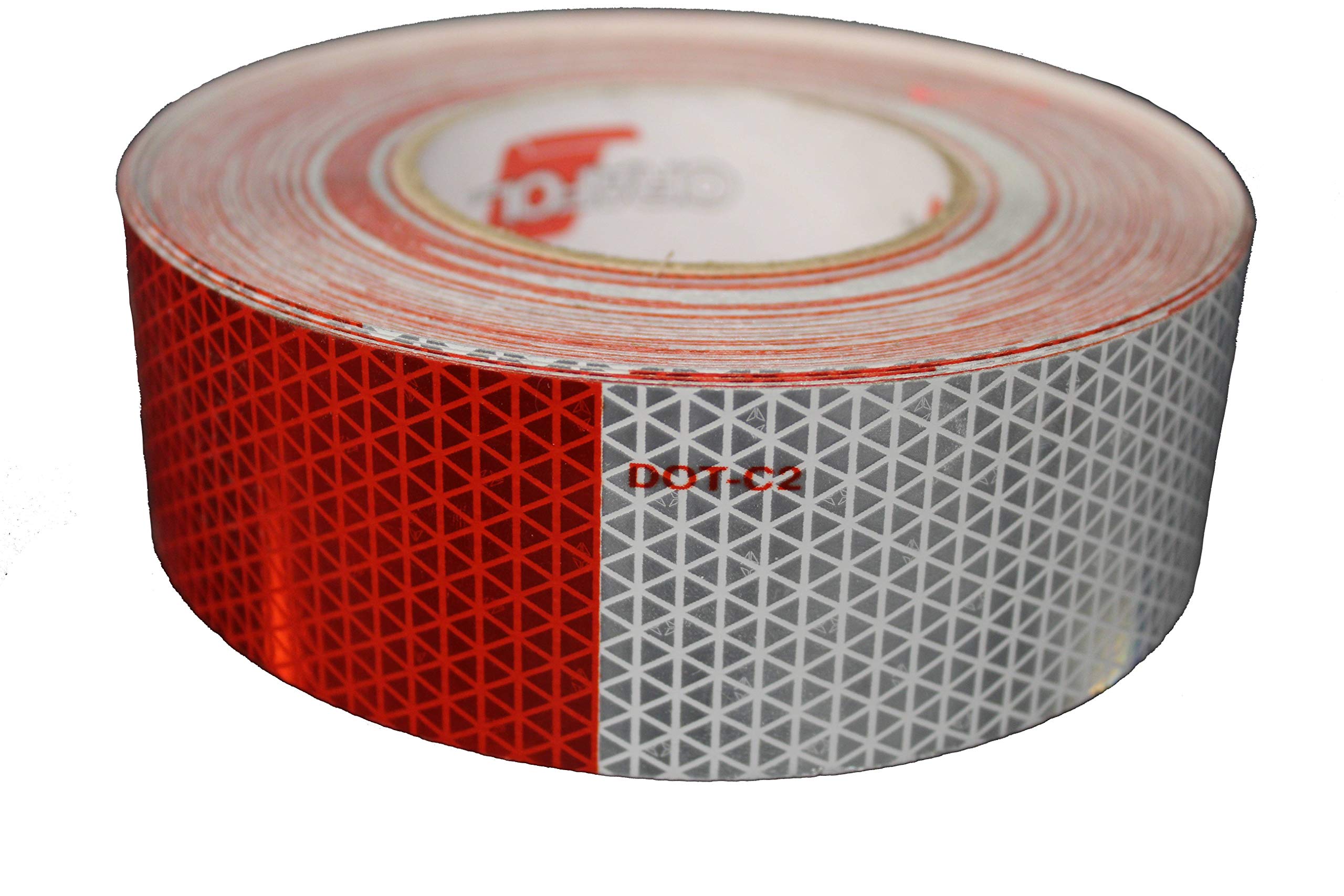 2" x 50yards Roll of ORALITE® V92 Daybright® DOT-C2 Conspicuity Sheeting 6" RED/6" White