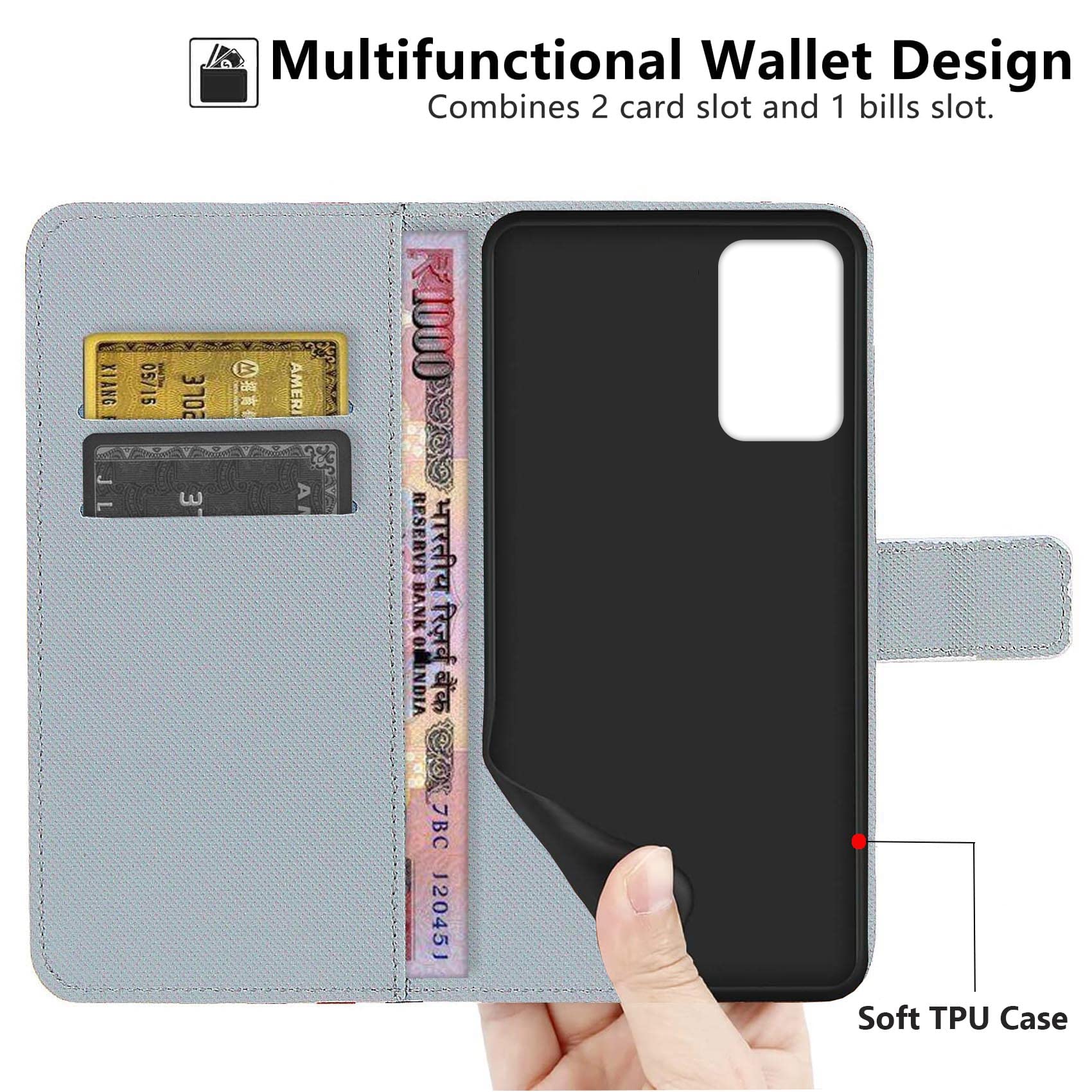 SHIYENA Cover compatibile con Blackview A52, Pelle PU Portafoglio Flip Libro Libretto Protezione Completa Slot per Scheda Funzione di Supporto Custodia per Blackview A52 Case