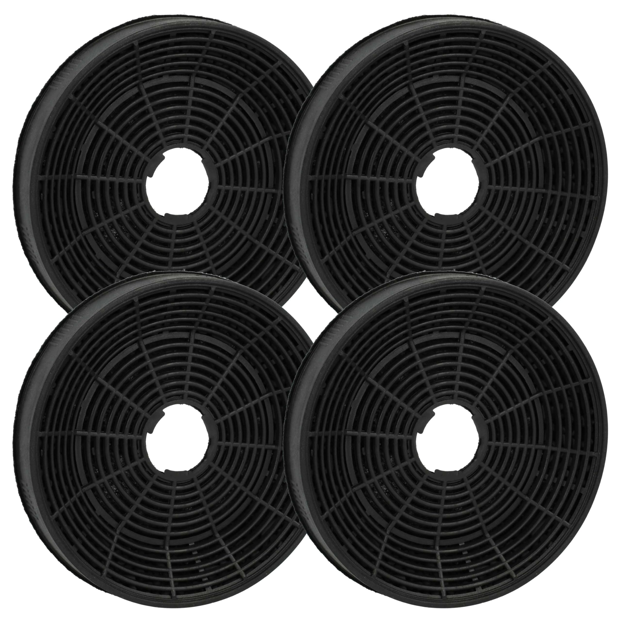 vhbw 4x filtro de carbón activado compatible con Jan Kolbe FL480W 101100101 campanas cocina - 16 cm