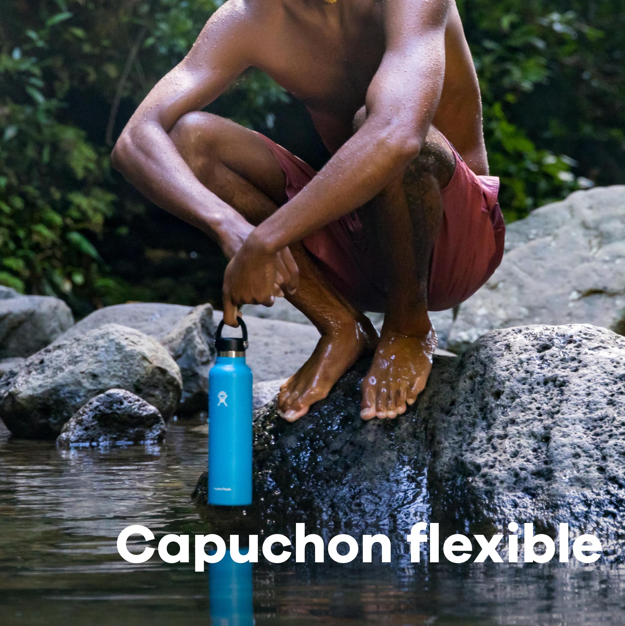 Hydro Flask - Standard Mouth Gourde Isotherme 621 ML (21 oz) avec Bouchon Antifuite et Paille Intégrée - Bouteille INOX à Isolation sous Vide - Agave | Bouteille isotherme en acier inoxydable anti-fuite pour boissons froides et chaudes. Parfait pour les d