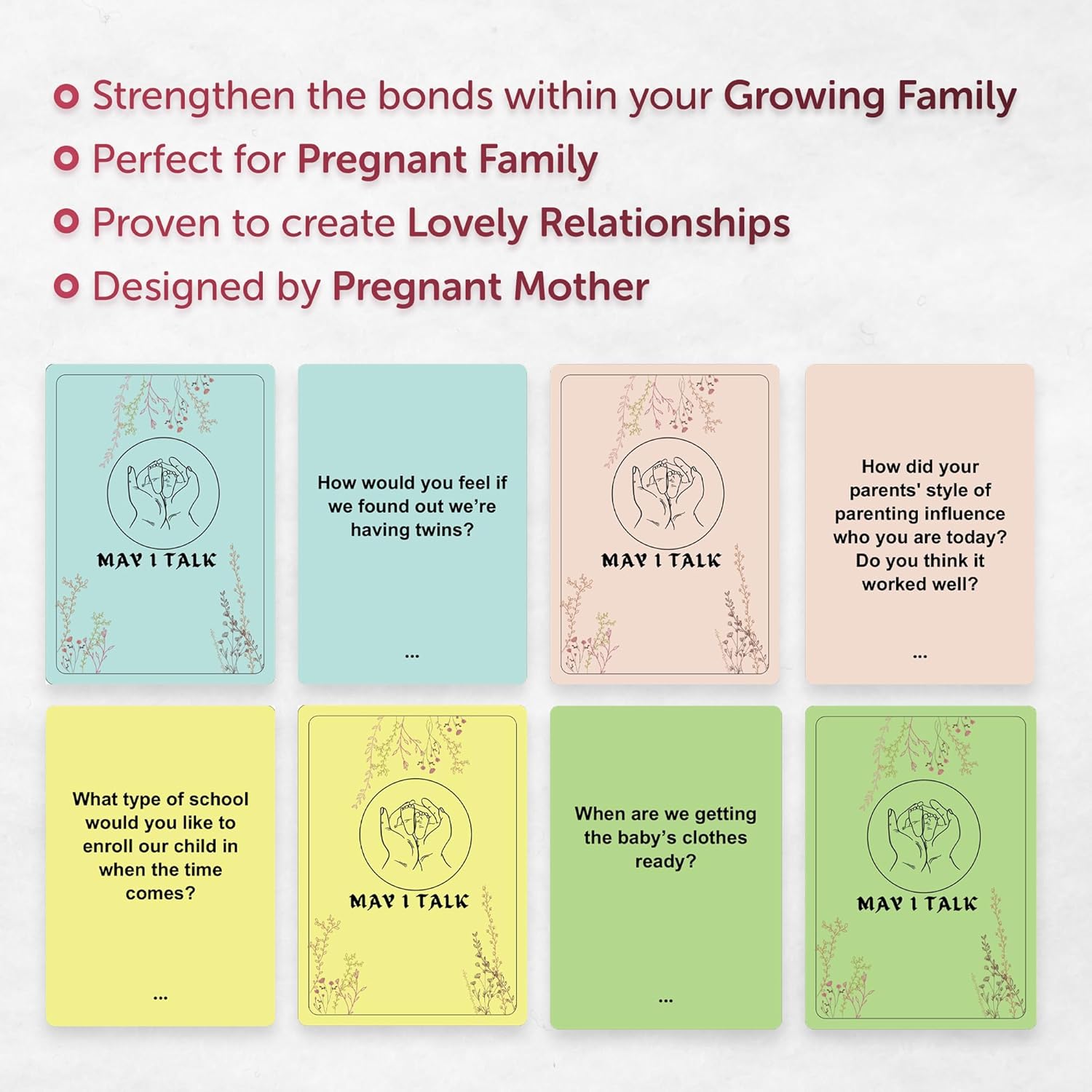Pregnancy Conversation Cards - Expecting Better - 150 Prompts - Gift for Pregnancy Announcement - Pregnancy Must Have - Pregnancy & Parenting Planner - New Mom, Dad