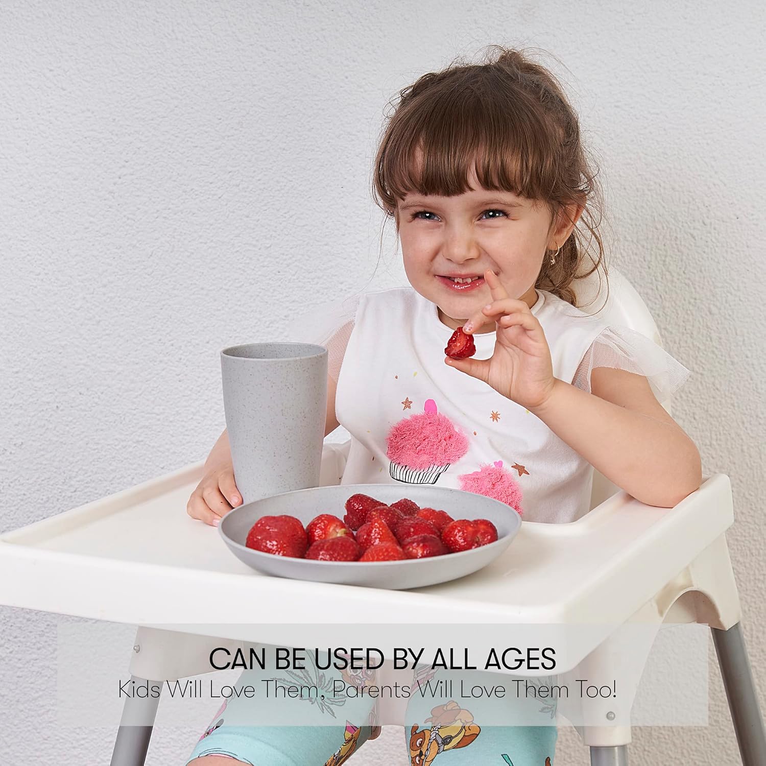 Wheat Straw Dinnerware Sets | Unbreakable Dinnerware Sets | Dishwasher Microwave Safe Dinnerware | Eco Friendly Non Breakable Dinnerware Sets | RV Outdoor Camping (Grey, Service for 4 (16 pcs))