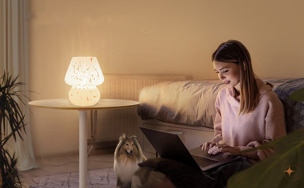 ONEWISH Lot De 2 Lampes De Table Sans Fil – Lampe Champignon