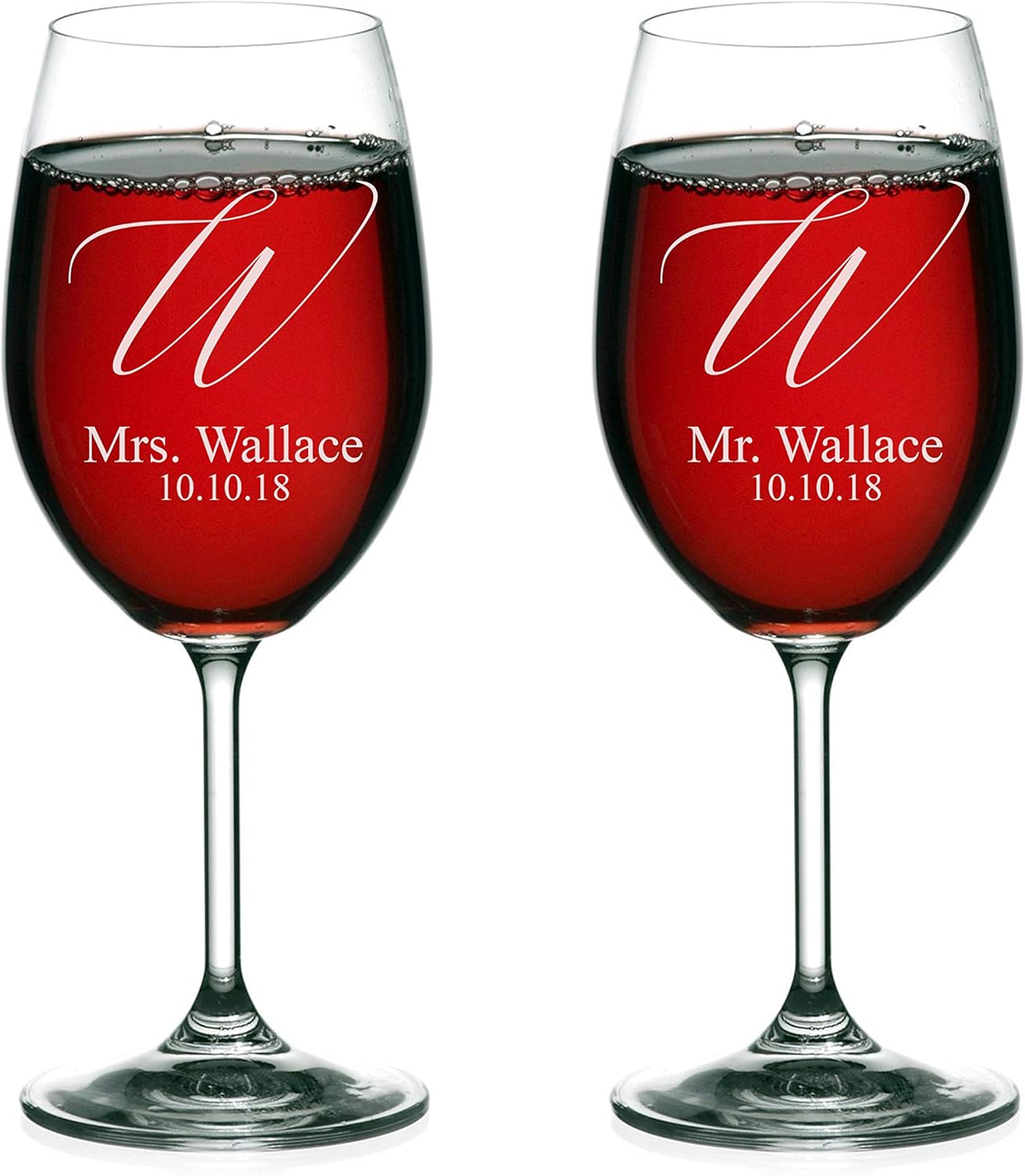 Krezy Case Set of 2 Personalized Wedding Wine Flutes