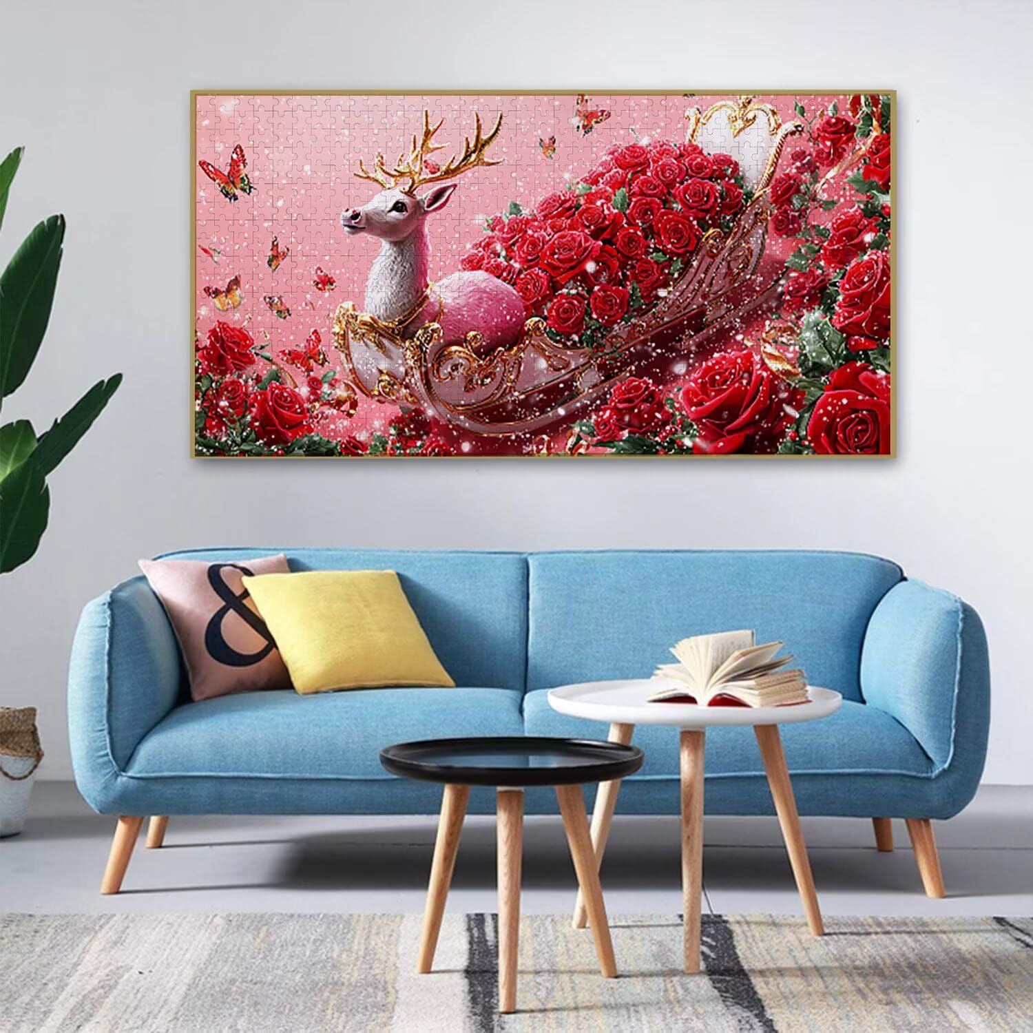 Różowy jeleń - Puzzle 900 sztuk dla dorosłych - Puzzle DIY, kreatywna rozrywka, sztuka nowoczesna, klasyczne puzzle dla dorosłych i młodzieży w wieku 12 lat, pomysł na prezent dla mężczyzn i kobiet 87