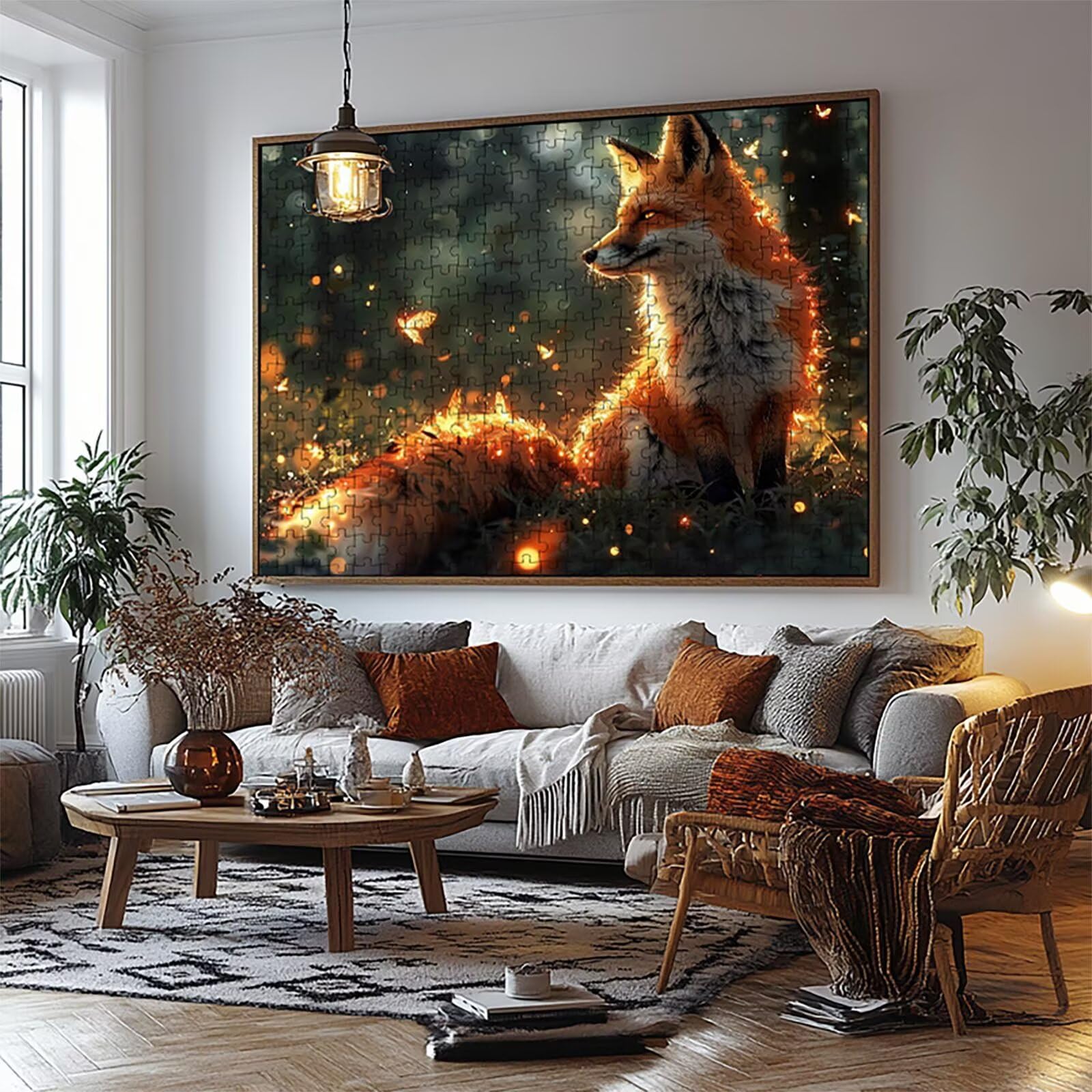 Puzzle 2000 Teile Fuchs Puzzle 2000 Teile Erwachsene Tier Holzpuzzle Erwachsene, Klassische Puzzle für Lehrreich Stress Abbauen als Frühlingsdeko Wohnzimmer Geschenke für Frauen 70 x 100Cm LZPT-00693