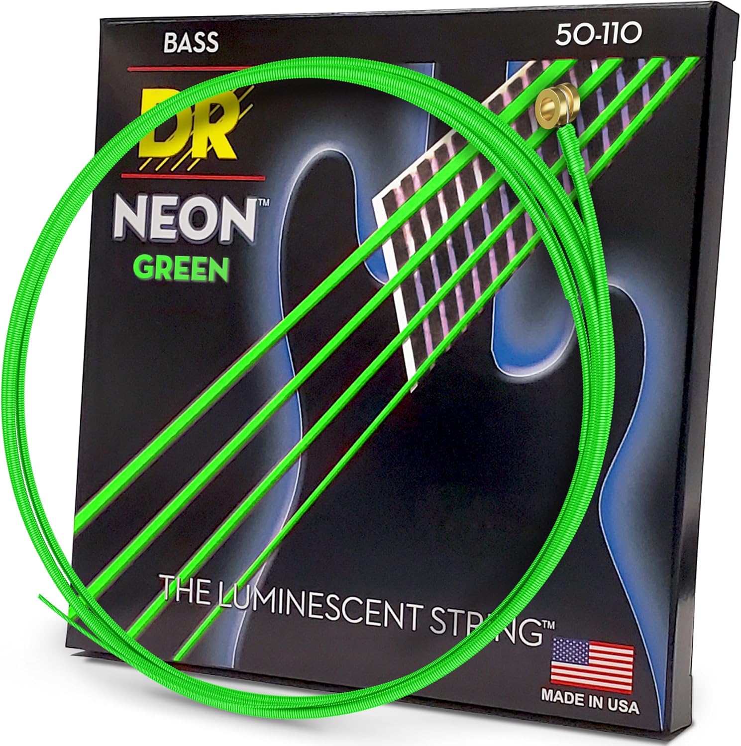 DR Strings NEON Electric Bass Guitar Strings - .050-.110 Heavy, Green