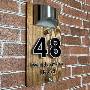 Amazon.com: Personalized Solar Modern Door Plaque,Custom Solar Address ...