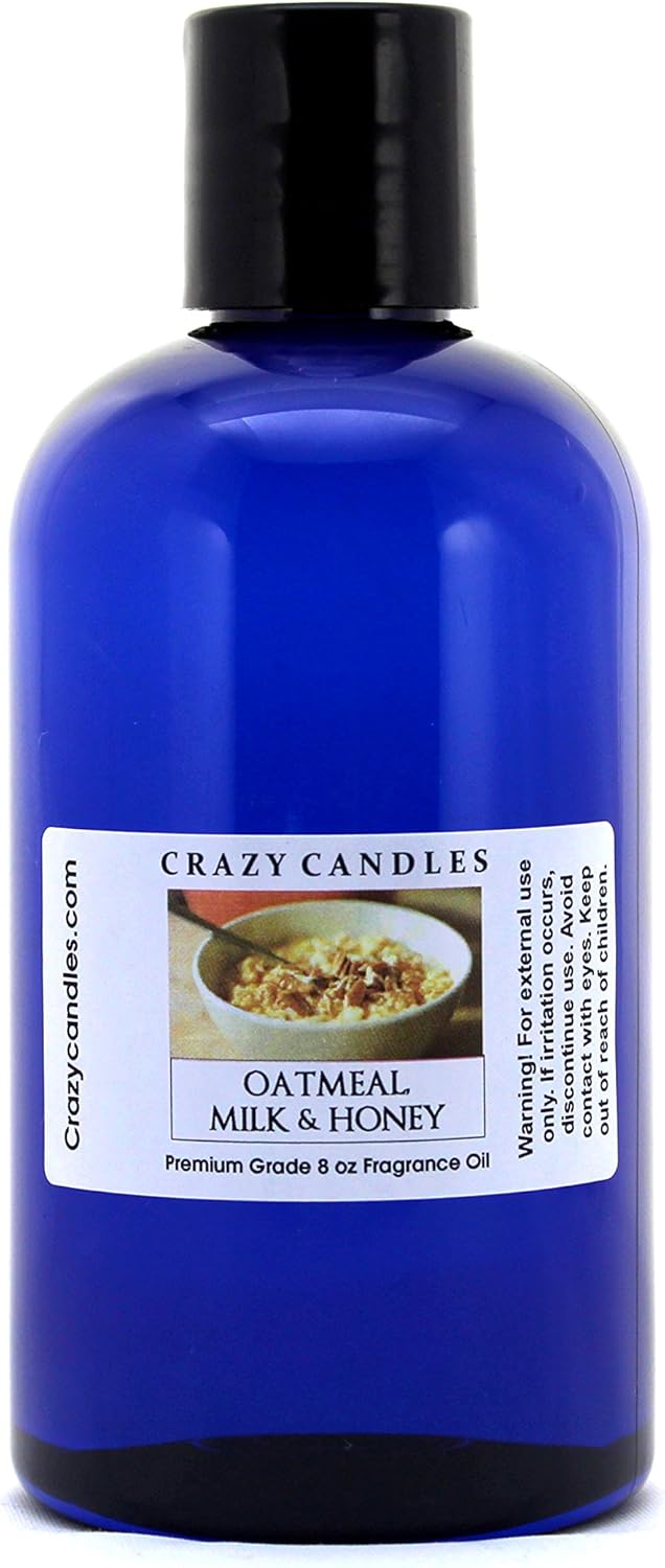 Crazy Candles 8oz Oatmeal, Milk & Honey Bottle 8 Fl Oz (240ml) Premium Grade Scented Fragrance Oil