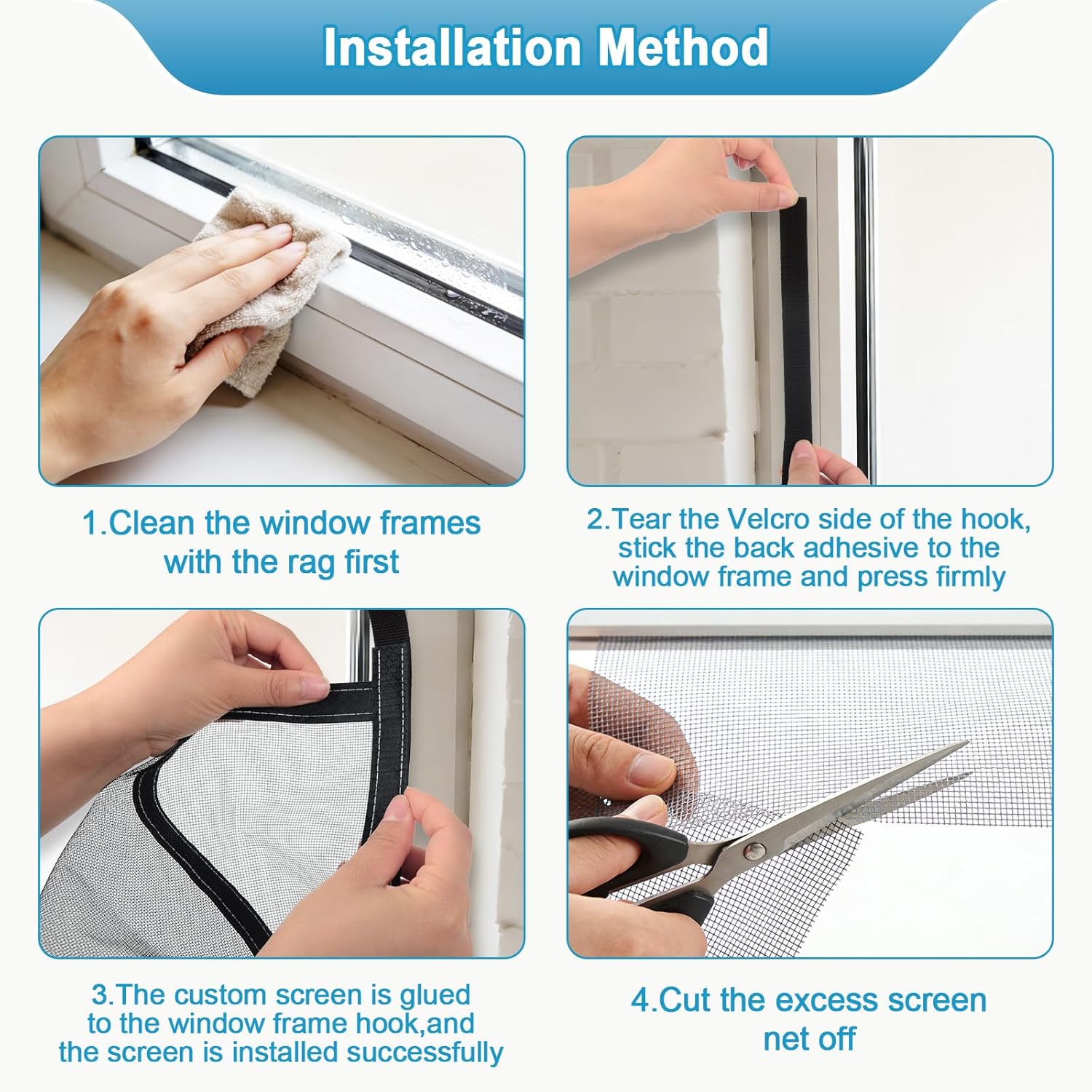 Window Fly Screen, Cat-Safe, Adjustable Cat Screen, Window, No Drilling, Cat Net, Scratch-Resistant, Cat Window Screen, Insect Protection, Stable for Indoor Windows (100 x 130 cm)