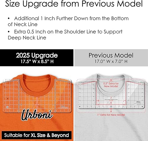 Miniatura 3 de Guía de alineación de vinilo para regla de camiseta (actualización 2025  talla XL)  Herramienta de medición de camisa diseño de centro de