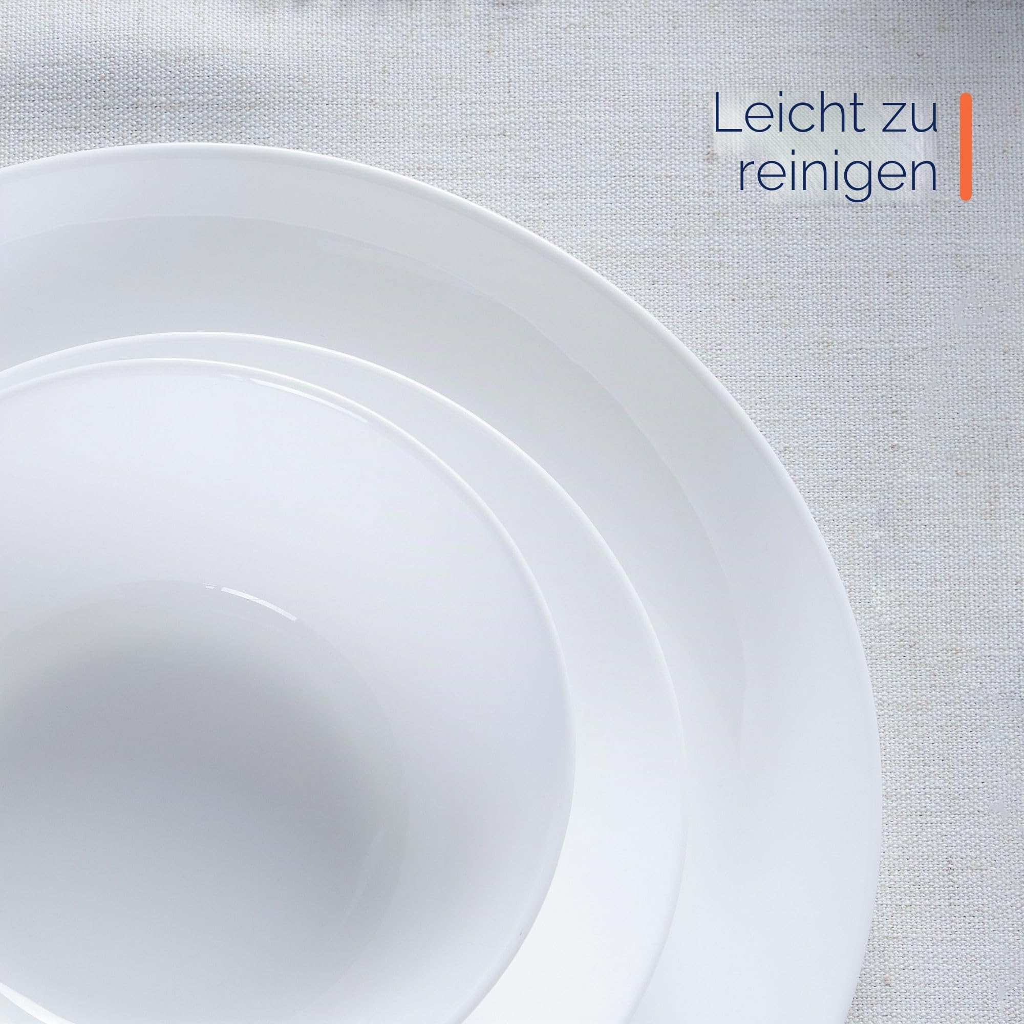 LaGlint 18-teiliges Geschirrset aus Opalglas, Teller & Schalen, Weiß | Kombiservice für 6 Personen, spülmaschinen- und mikrowellengeeignet, kratzfeste Oberfläche für den täglichen Gebrauch