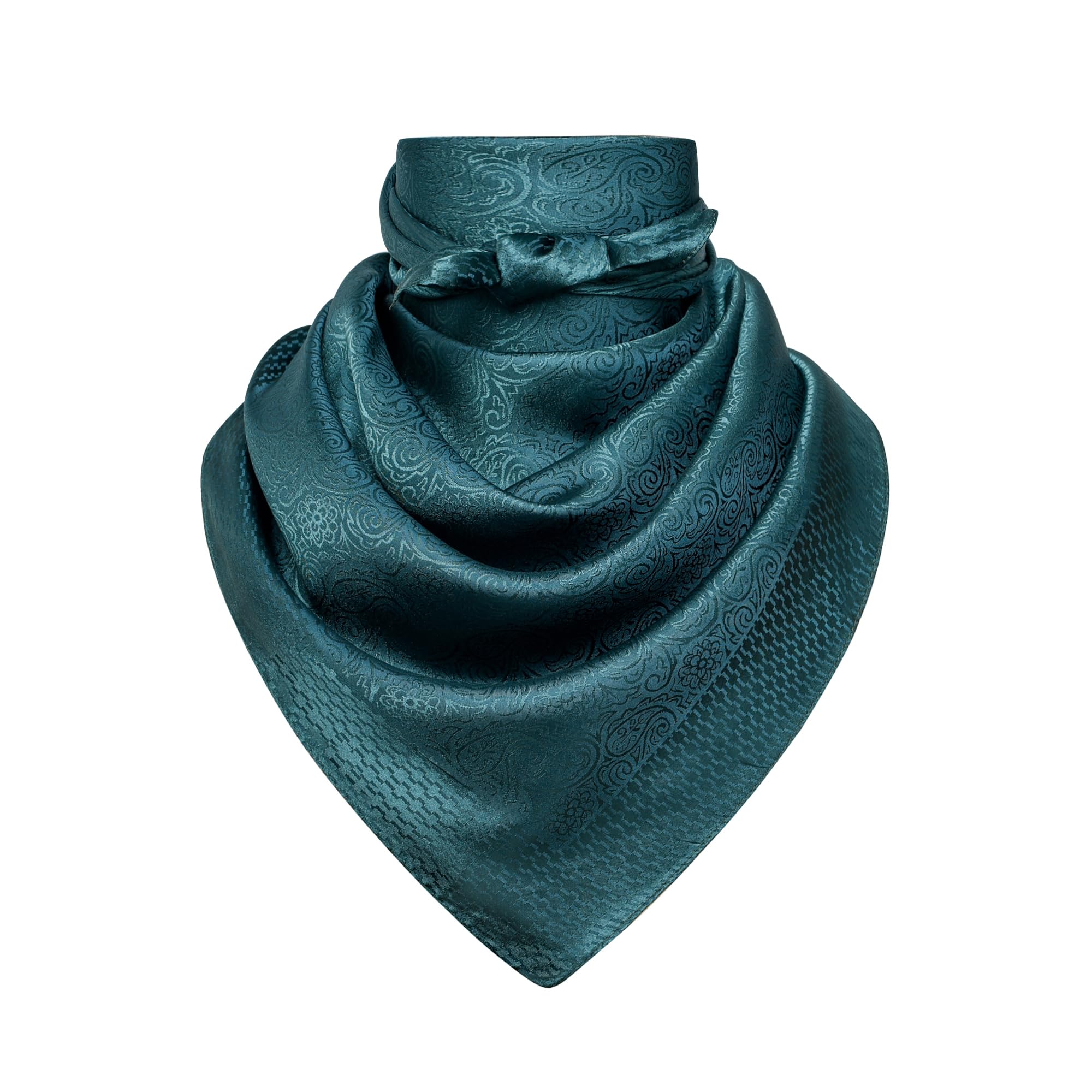 35" Men's Large Square Jacquard Scarf - Cowboy Wild Rugged Style, With Gift Packed