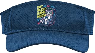 Gamer Cat Lover Video Game Kitten Kitty Meow Gaming Sport Sun Visor