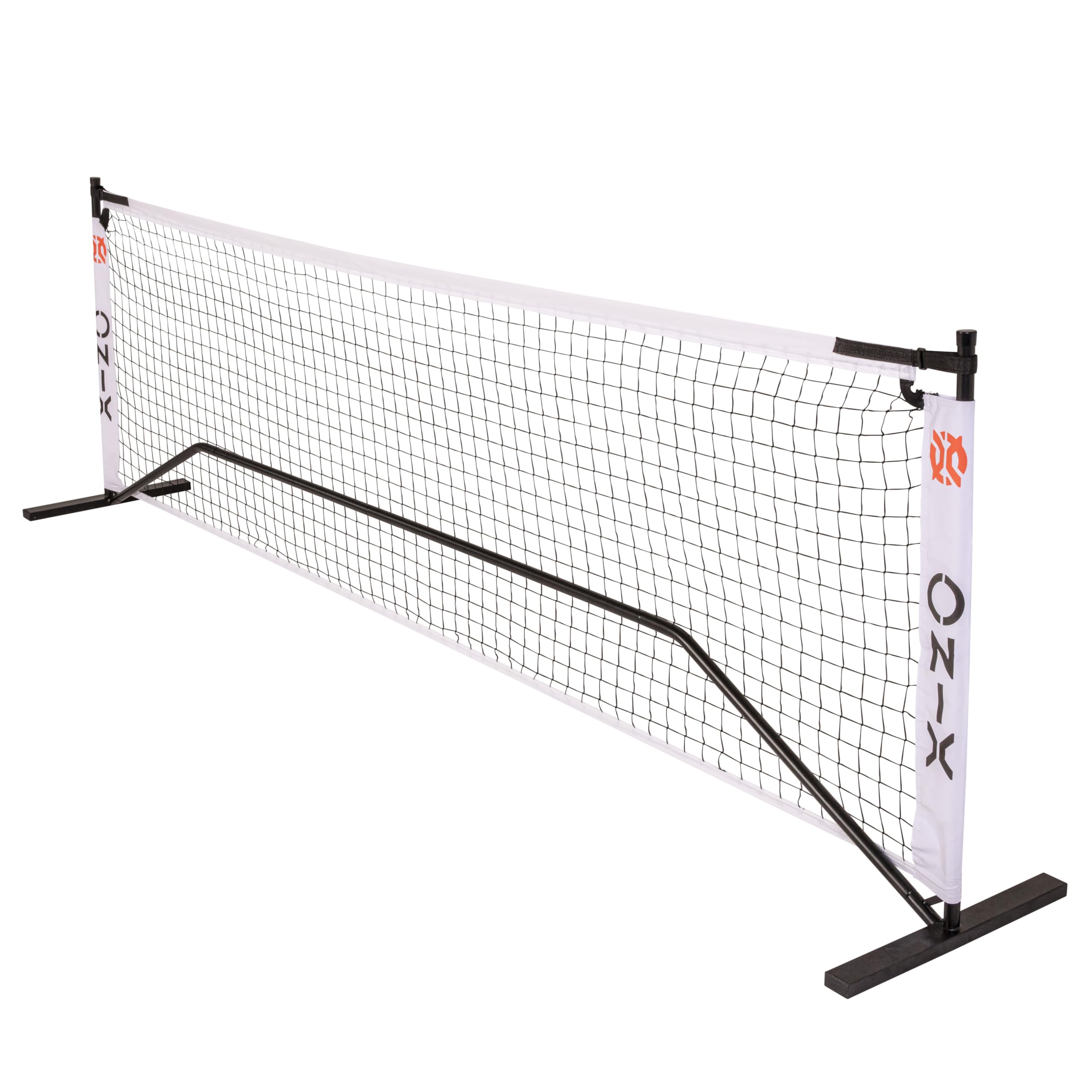 ONIX Pickleball Netz, 2-in-1 tragbares Netz und Übungsnetz-Set, inkl. Tragetasche mit Rollen, Weiß