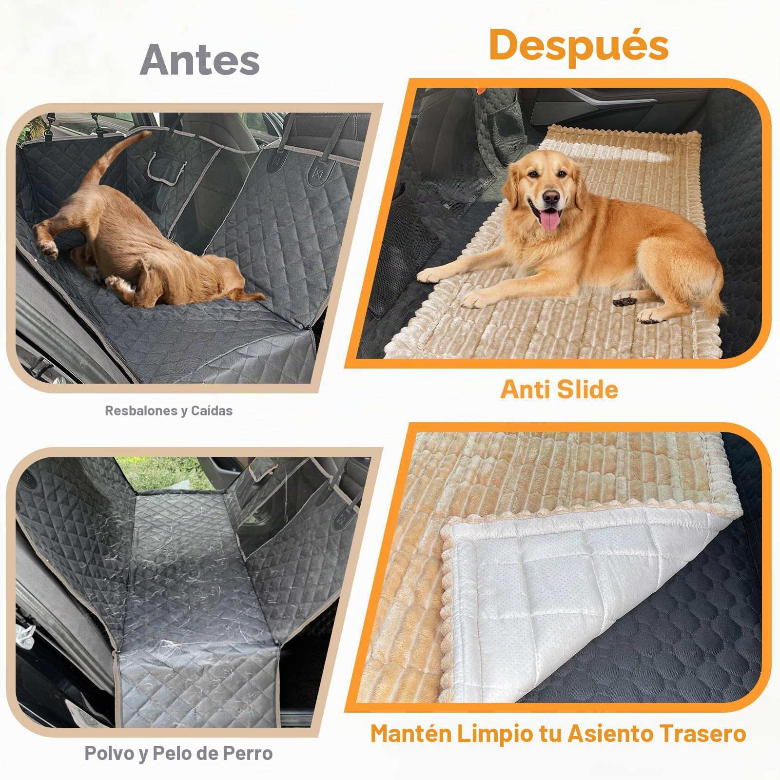 GKXLH Funda de asiento para perro – Alfombrilla suave trasero antideslizante para cama de perro y asiento de coche