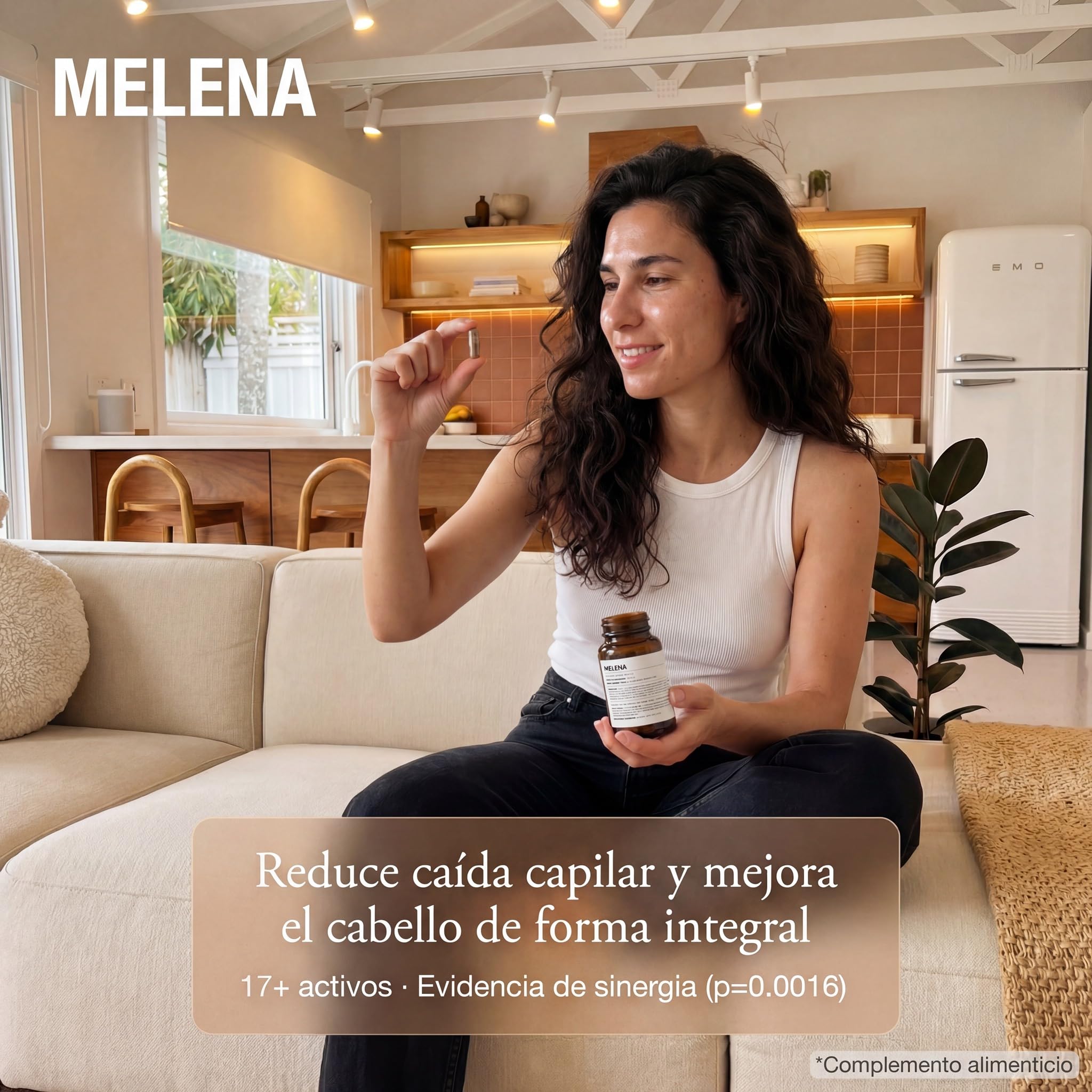 afrodite MELENA | Nutrición Capilar con Serenoa y Ashwagandha | Apoyo para un cabello fuerte | Densidad y Brillo (1 MES 120 Capsulas)