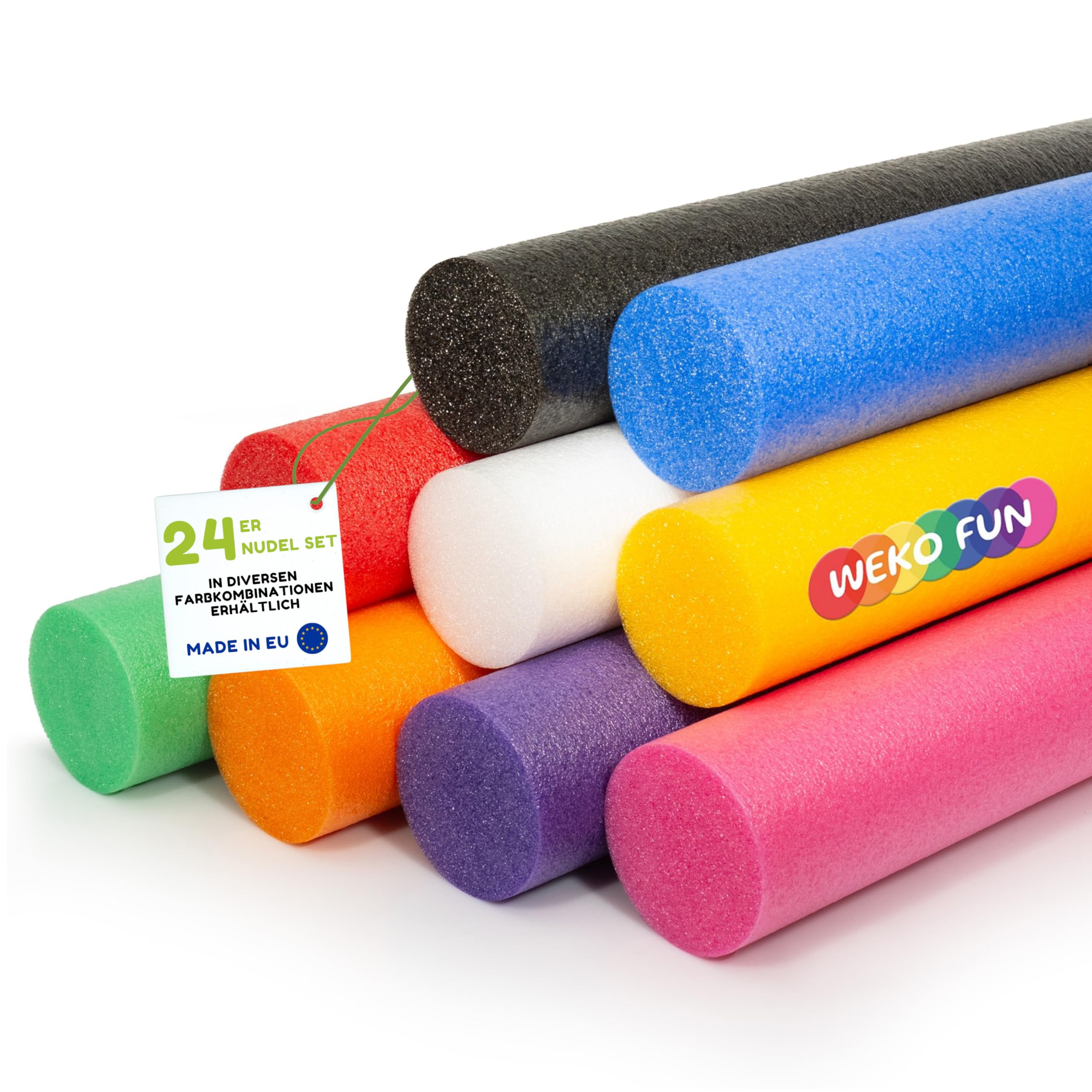 Schwimmnudel für Kinder & Erwachsene, 160cm Poolnudel, versch. Set-Größen (4-24 STK.), 9 Farben, Schwimmhilfe & Wasserspielzeug