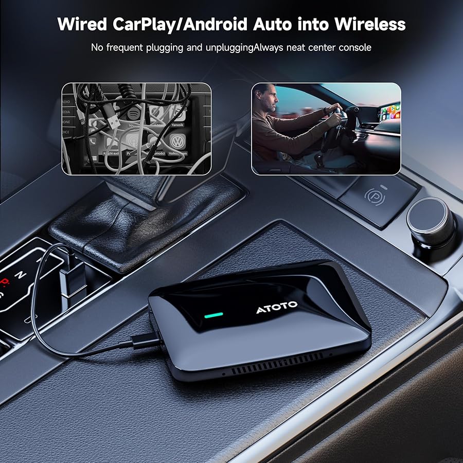 Magic AI CarPlay Box - Wireless CarPlay Adapter with Dual-WiFi Stability, Built-in Android Multimedia System, Enjoy Video & Music Apps, Navigation, AI Voice, Plug & Play for Factory Wired CarPlay - image 2