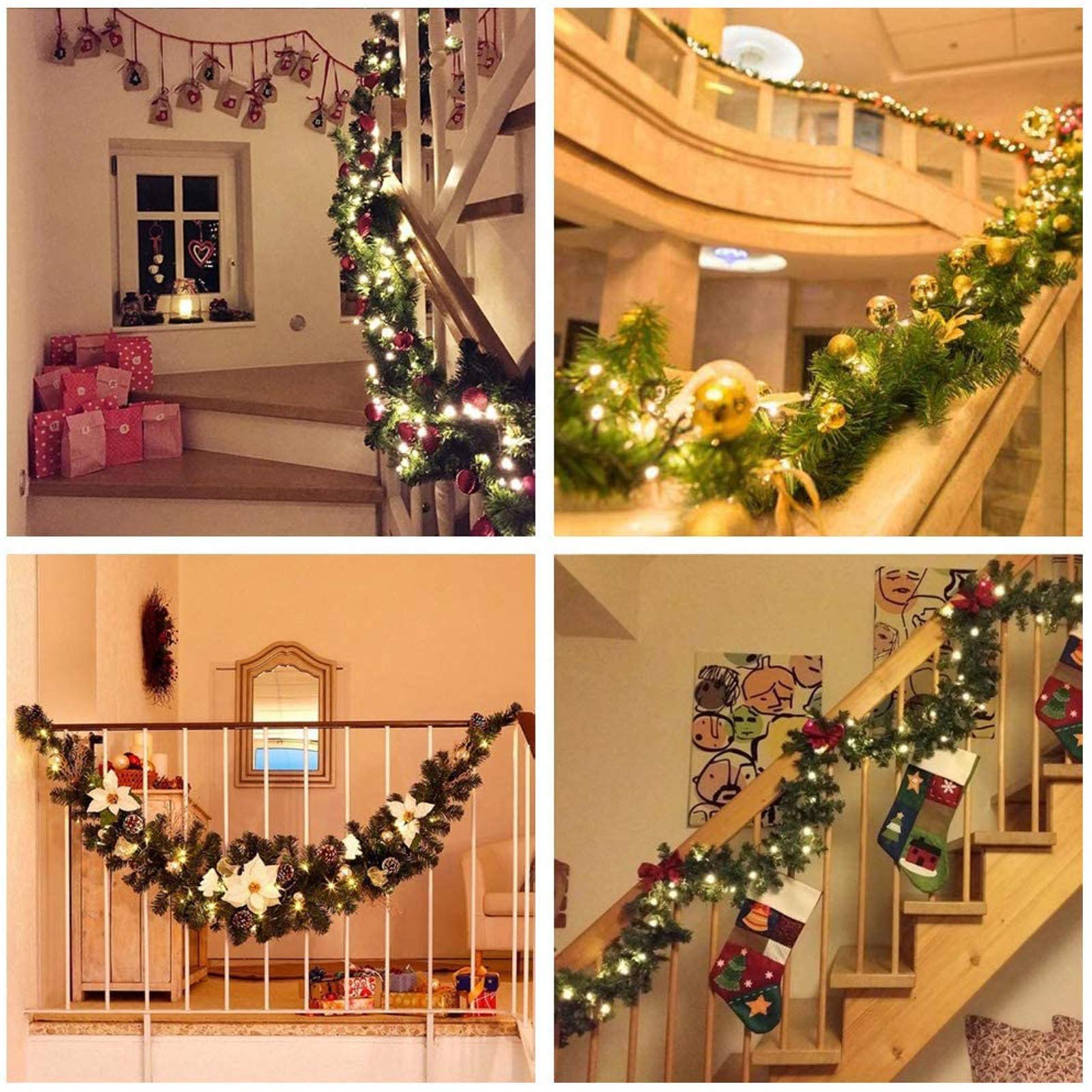 1,8M kerstslinger met verlichtingsdecoratie, 6ft krans