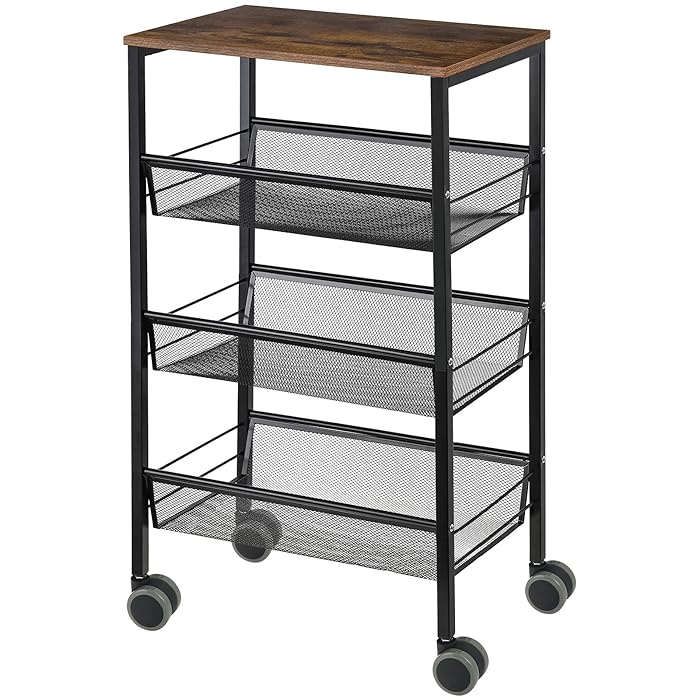 Buy Kitchen Island Cart Utility Rolling Cart with Storage Organizer on