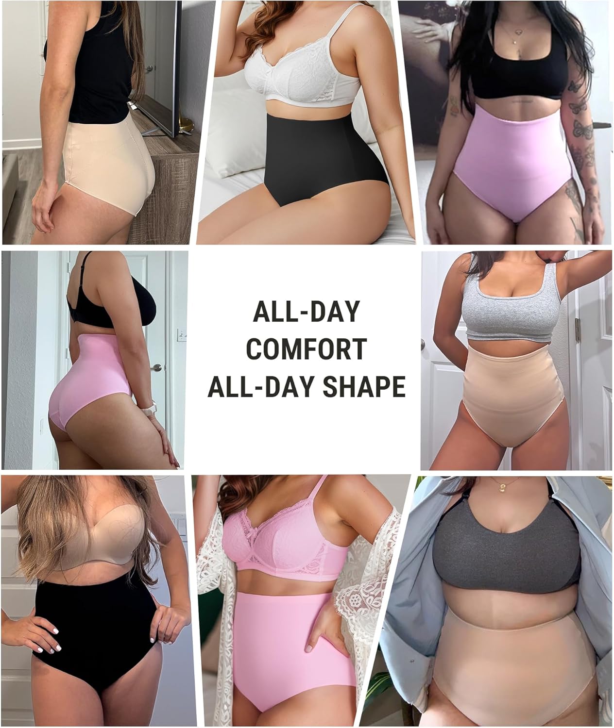 FeelinGirl Tummy Control Underwear for Women Mid-Waisted Stomach Shapewear for Women Seamless Body Shaper Panties - Image 6