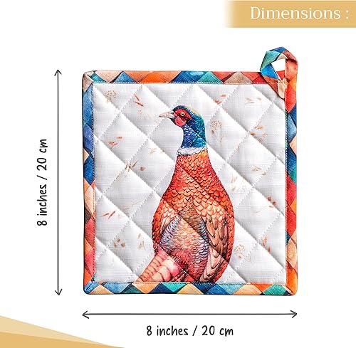 Miniatura 4 de Maison d' Hermine - Juego de 2 agarraderas con asa Tiendaia, 100% algodón, resistentes al calor, para hacer una barbacoa, cocinar, hornear, para la