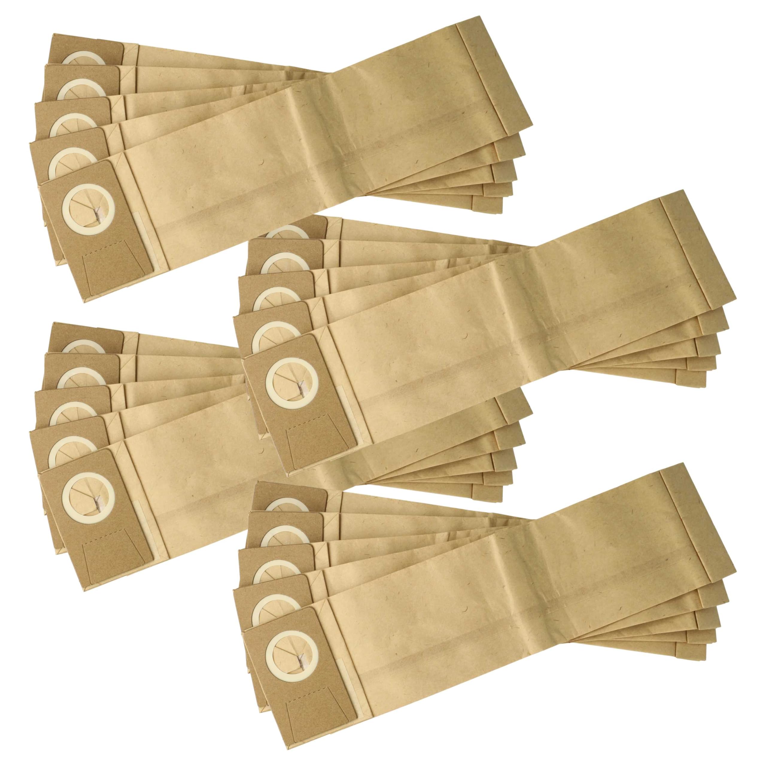vhbw 20x bolsa compatible con Taski Jet 38, 8502.16, Jet 50 aspiradora - papel de filtro/cartón, 38,5 cm x 10 cm marrón