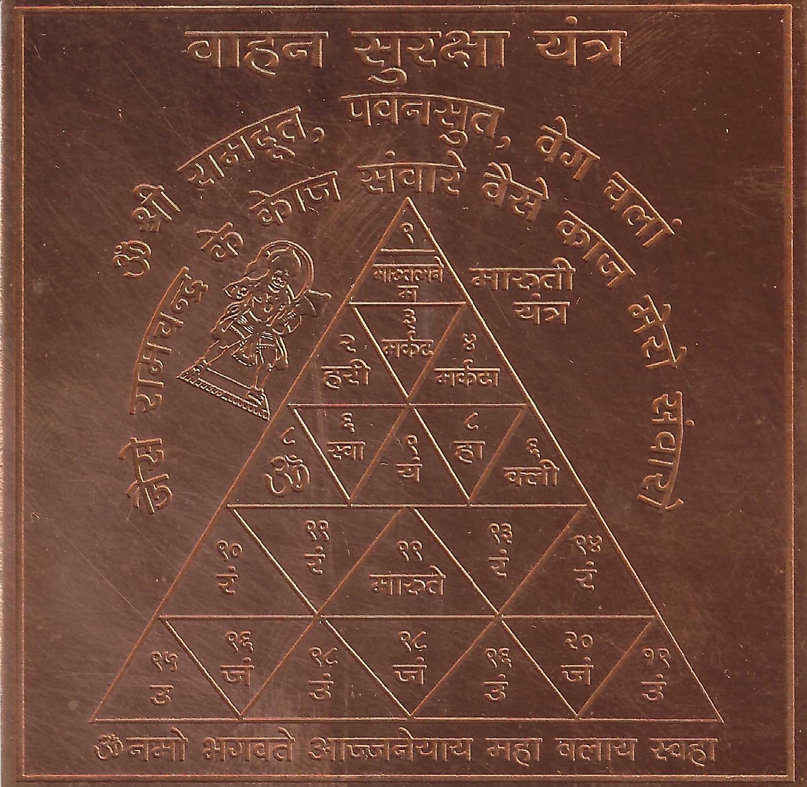 Vahan Suraksha Yantra | Vahan Durghatna Nashak Yantra | Vahan Raksha Yantram | Copper Yantram | Yendram | 0.4mm Thick Copper Plate | Two Variants: 6" x 6", 3" x 3" | A++ Grade (3" x 3")-image-3