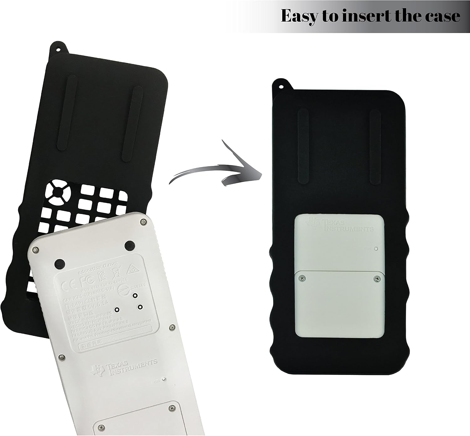Silicone Case for Ti 84 Plus CE Calculator (Black) - Cover for Texas Instruments Ti-84 Graphing Calculator - Silicon Skin for Ti84 Plus - Protective & Anti-Scretch Cases - Ti 84 Accessories by Sully