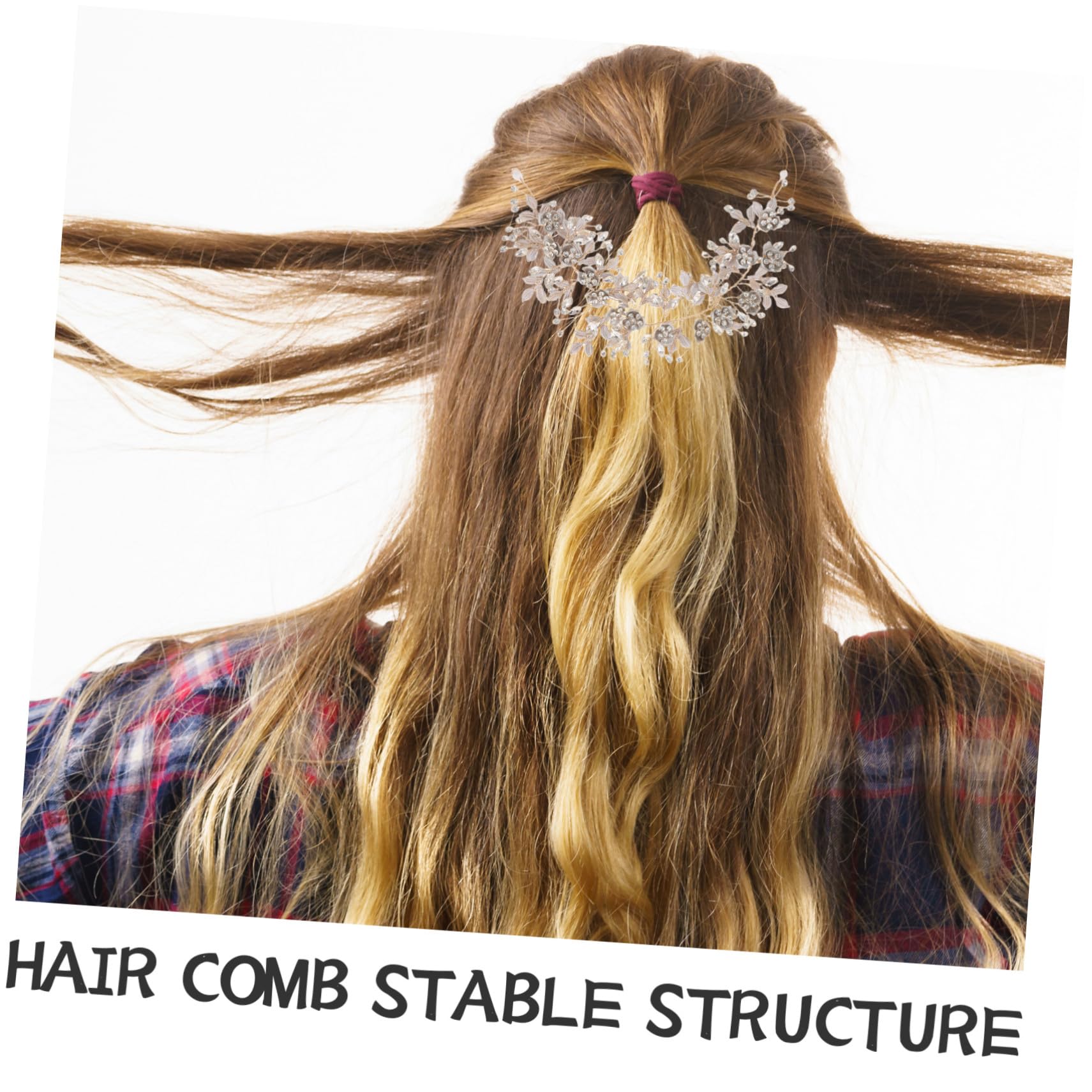 Fascia Capelli Sposa Decorazione Floreale in Lega Luminosa Pettine Robusto per Acconciature Raccolte per Sposa e Damigelle