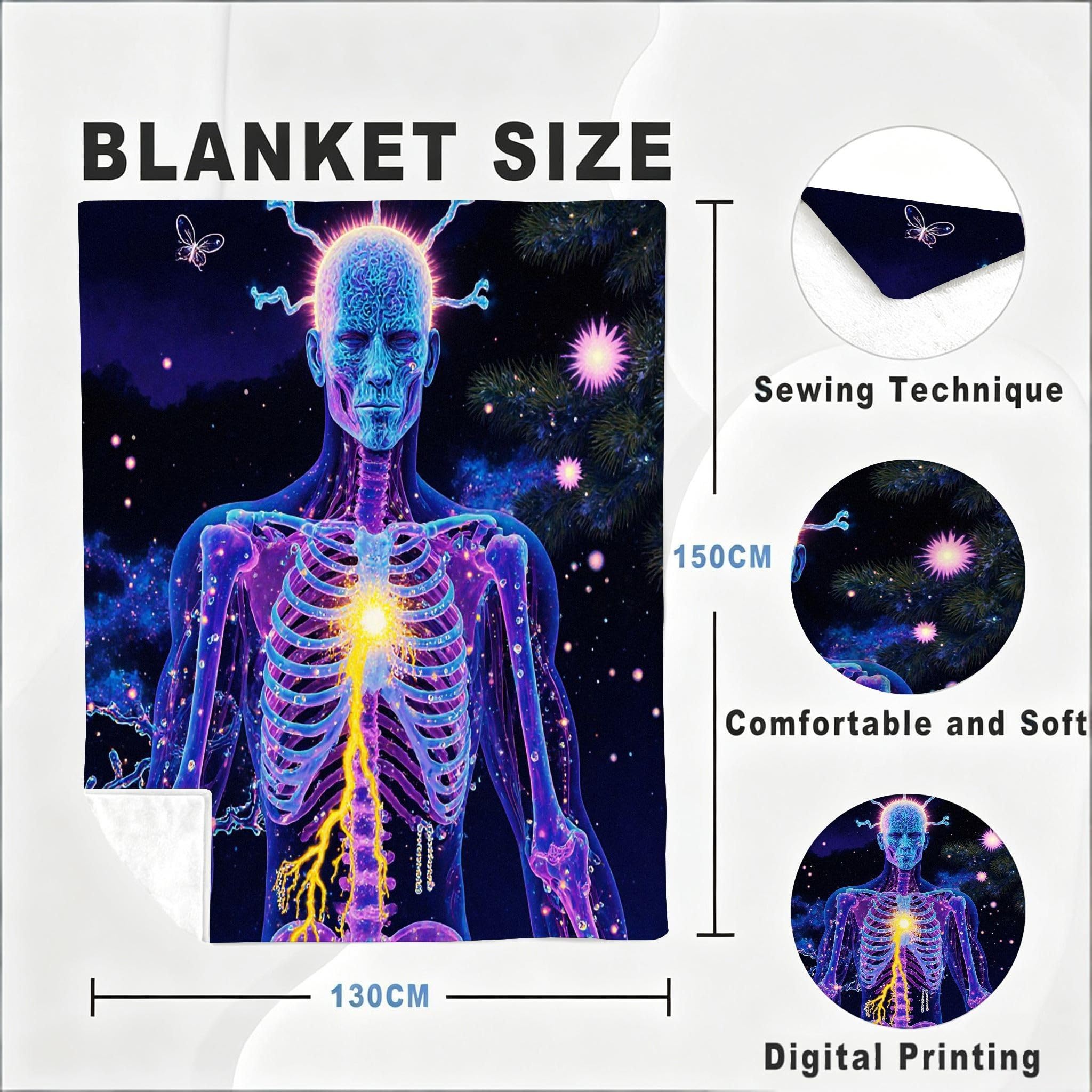 Manta 220x240 cm Cuerpo Humano Franela Polar para Cama 135/150-A97
