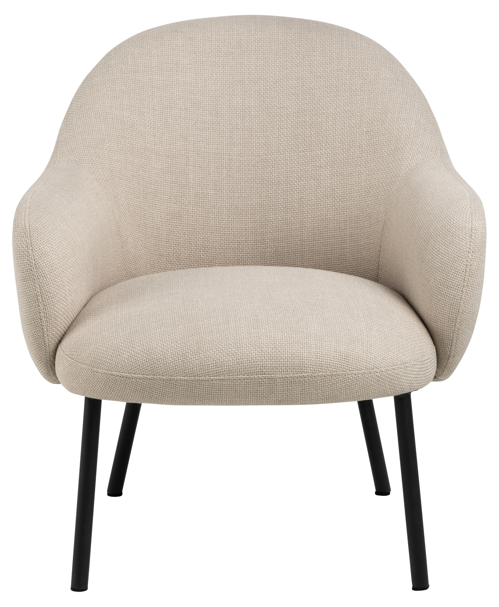 AC Design Furniture Olivia - Sedia lounge Basilea in tessuto beige 24, struttura in acciaio verniciato a polvere, 70 x 75 x 75 cm
