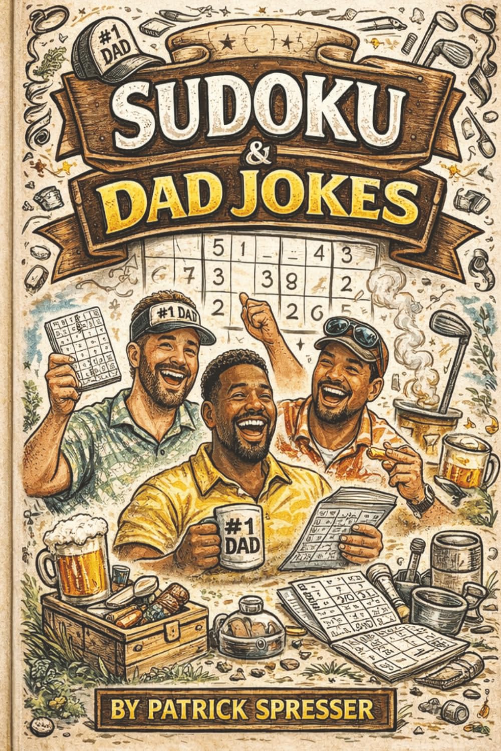 Sudoku: Dad Jokes | 100 Puzzles with 100 Dad Jokes | 6x9, 131 Pages with Solutions |: Laugh-Out-Loud Dad Jokes and Easy-to-Hard Sudoku Puzzles for Hours of Family Fun
