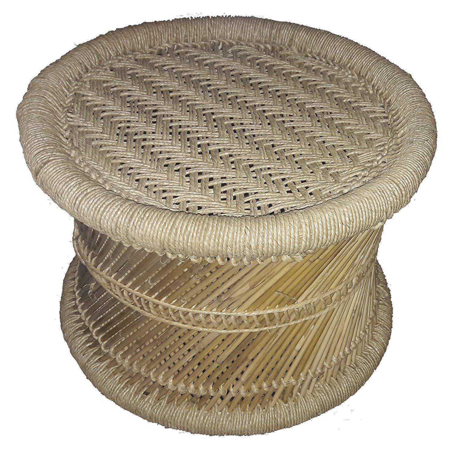 Pushkar Handicraft Exclusive Products Natural Look Bamboo Cane Bar Stool (Multicolour)-image-5