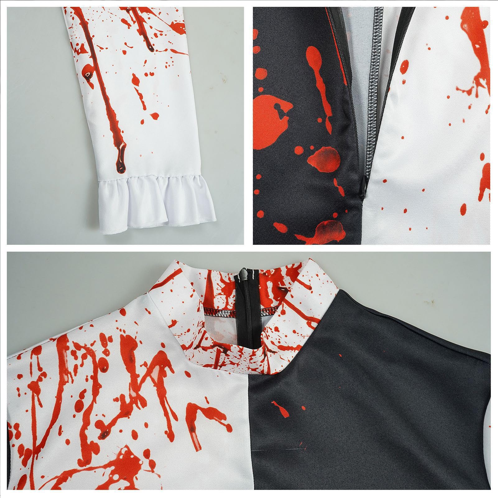 Maryparty Terrifier Costume Adult Killer Terrifier Clown Black White Jumpsuit Cosplay Costume for Halloween Party (MEN, M) - Image 4