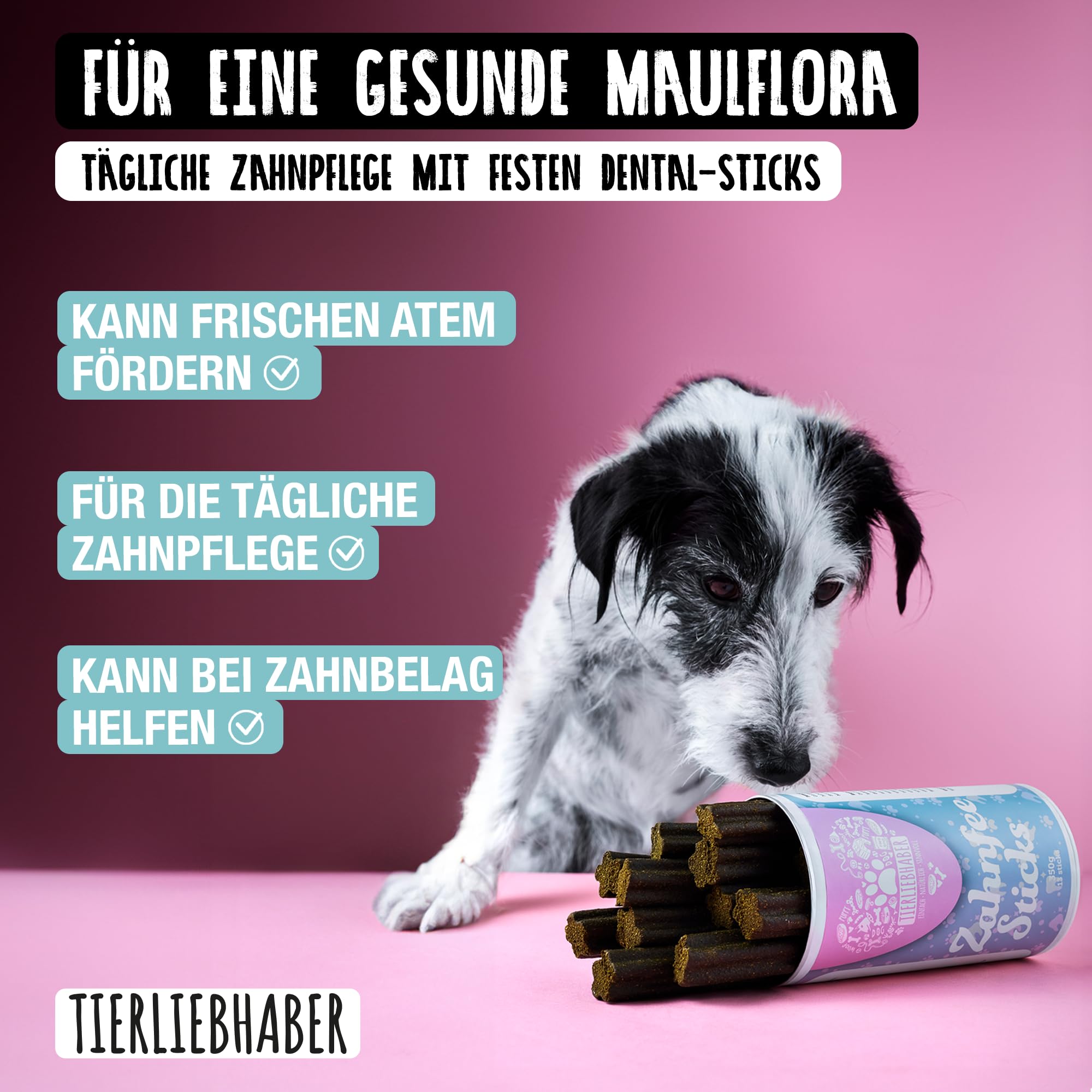 Zahnpflege Hund mit Dental Sticks Hund tierärztlich entwickelt – Zahnsticks zur Hunde Zahnpflege – Zahnreinigung gegen Mundgeruch – Hunde Zahnsteinentferner 350g von TIERLIEBHABER